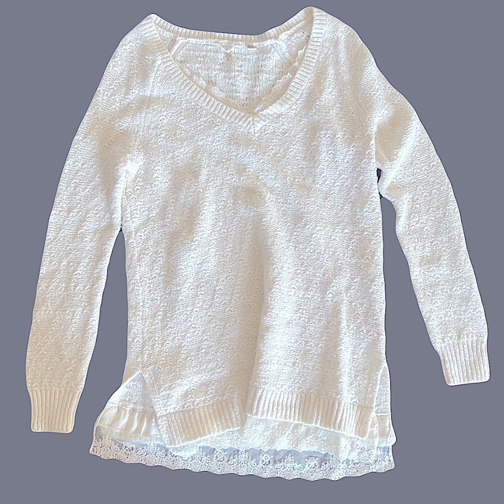 Knitted and Knotted v-neck sweater